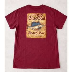 NWOT Blue Sail Beach Bar Key West Marlin Graphic Tee - Maroon - Size L